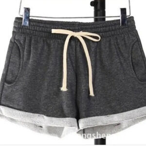 Athletic Works Gray Shorts Knit Lounge Comfy Gym Women's Short Size Large NWT